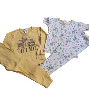 2 Pairs Girl's Size 3T Gerber Deer Pajamas